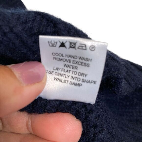 Filson XS Men’s Turtleneck Sweater Blue Geelong Lambswool Made In Scotland Thick - Picture 10 of 11